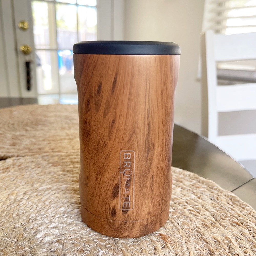 BruMate Hopsulator TRiO 3-in-1 Can Cooler Walnut Wood Grain 12oz Insulator